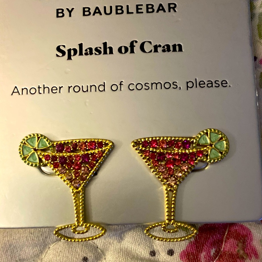 BaubleBar Cosmopolitan Drop Earrings 🍸🍾❤️💚🎁